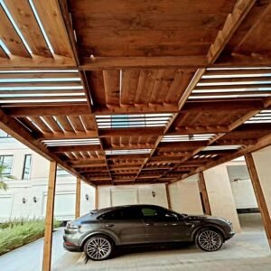 مظلات خشبية للسيارات 