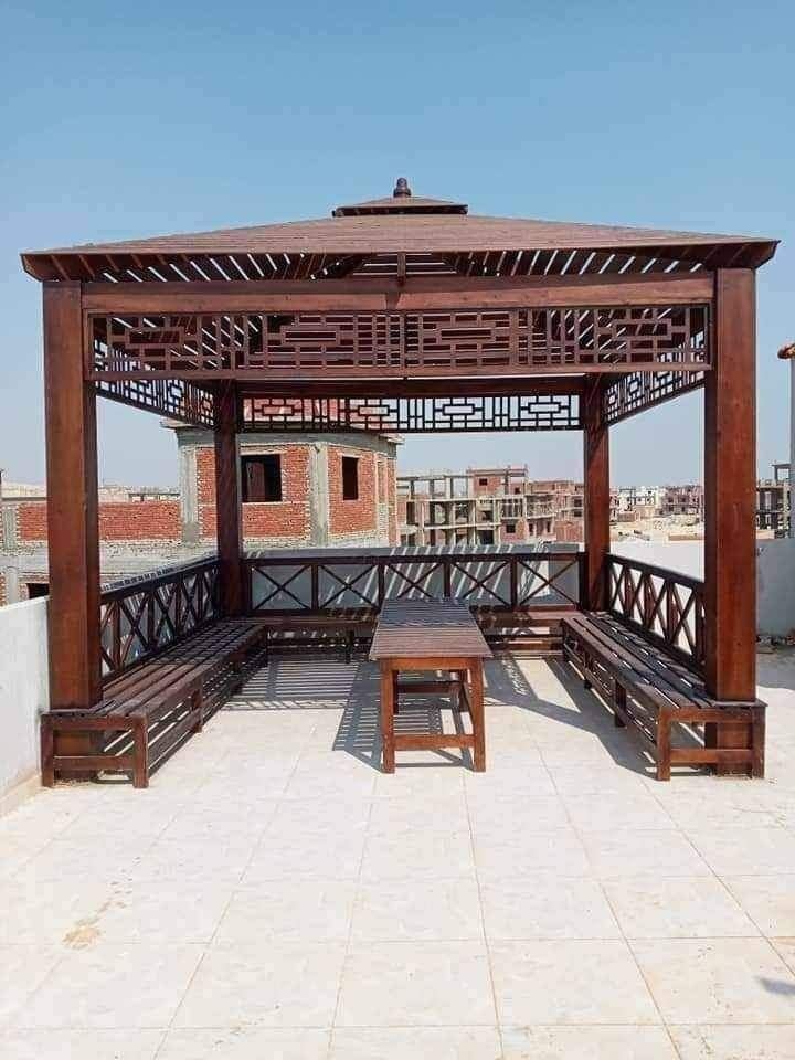 مظلات برجولات خشبية